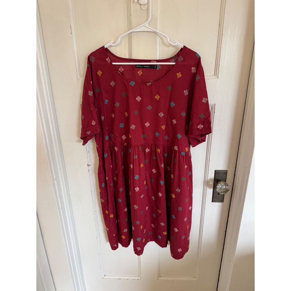 Gudrun Sjoden burgundy printed dress size xl